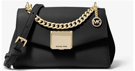 michael kors lita small leather crossbody bag black one size